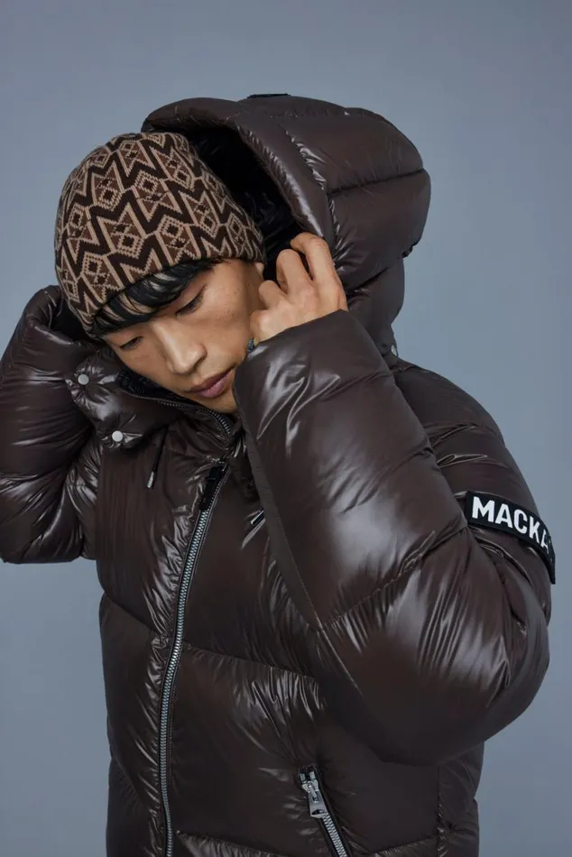 Downs and Parkas Men Mackage KENTZ Lustrous Down Jacket With Hood Black
