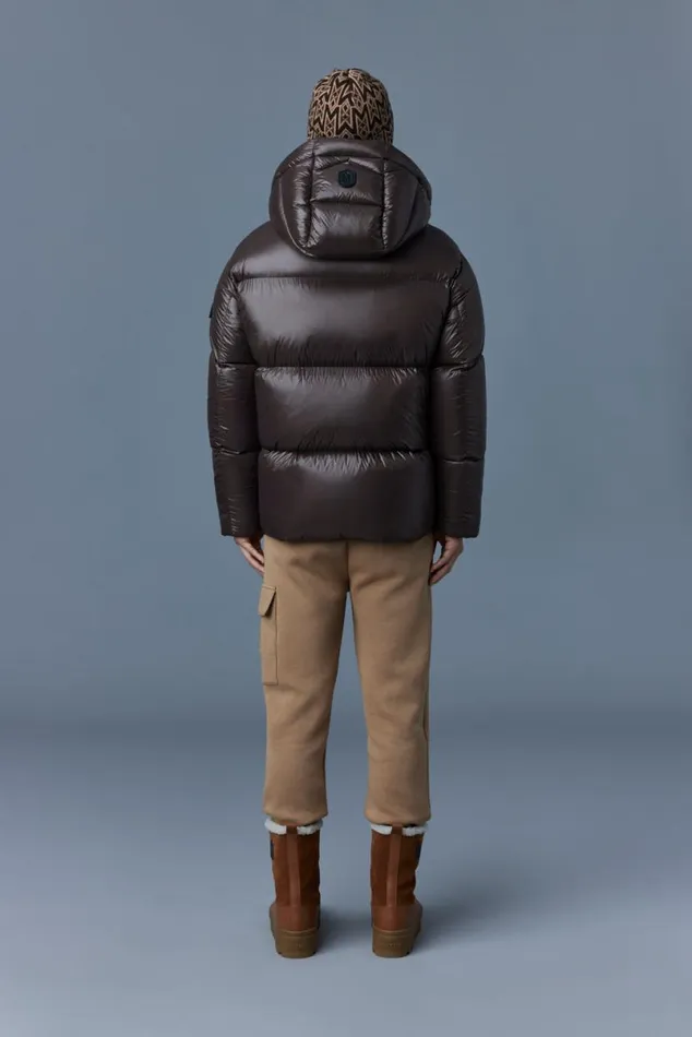 Downs and Parkas Men Mackage KENTZ Lustrous Down Jacket With Hood Black
