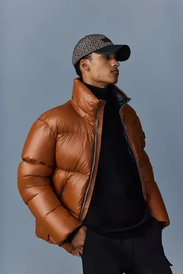 Downs and Parkas Men Mackage KENTZ Lustrous Down Jacket With Hood Black