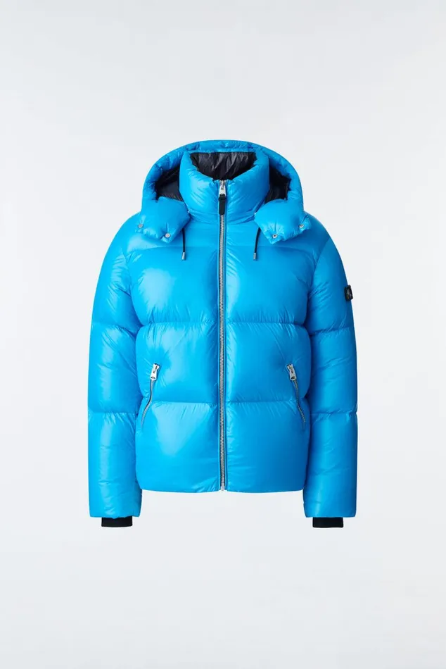 Downs and Parkas Men Mackage KENTZ Lustrous Down Jacket With Hood Black