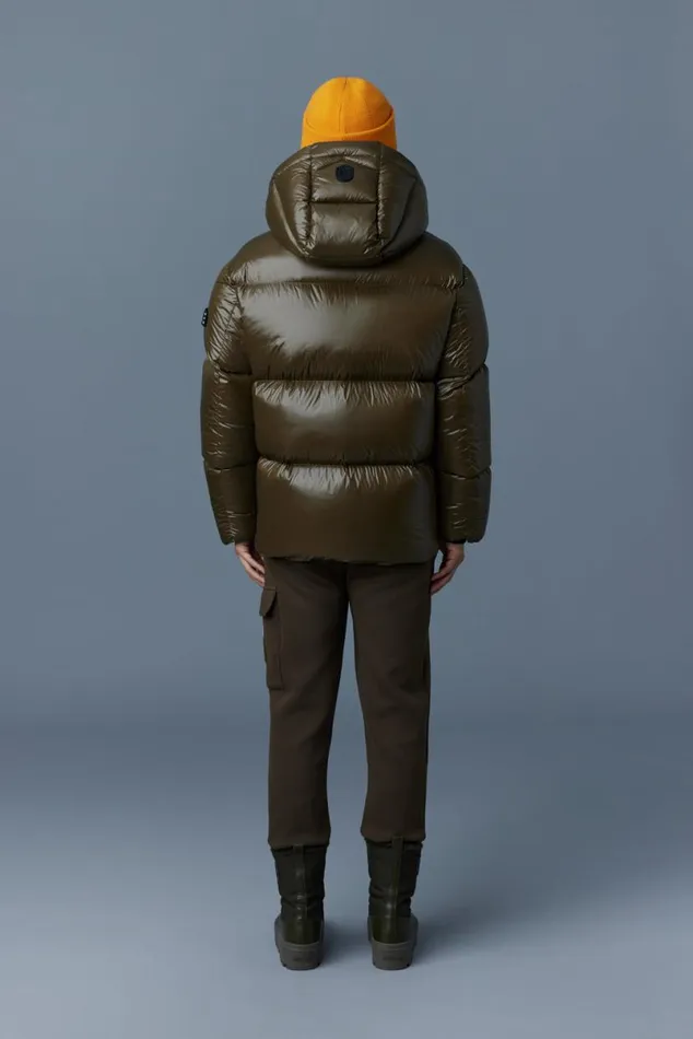 Downs and Parkas Men Mackage KENTZ Lustrous Down Jacket With Hood Black