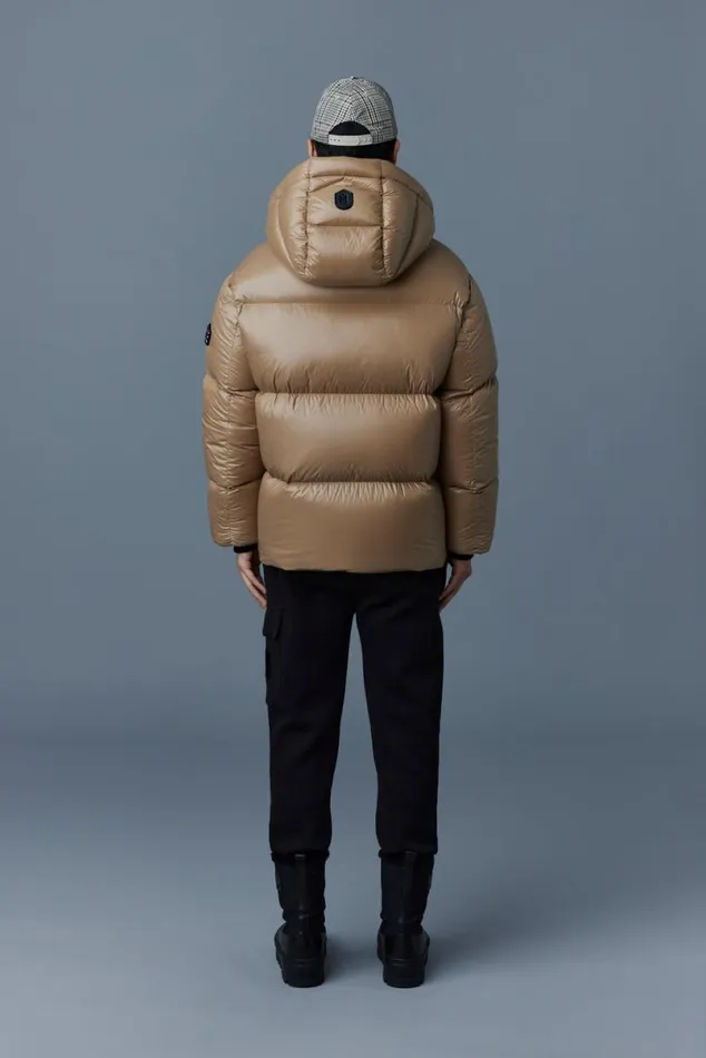 Downs and Parkas Men Mackage KENTZ Lustrous Down Jacket With Hood Black