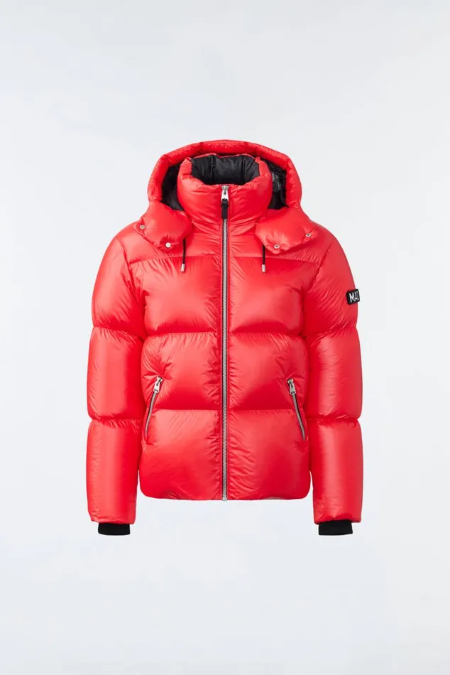 Downs and Parkas Men Mackage KENTZ Lustrous Down Jacket With Hood Black