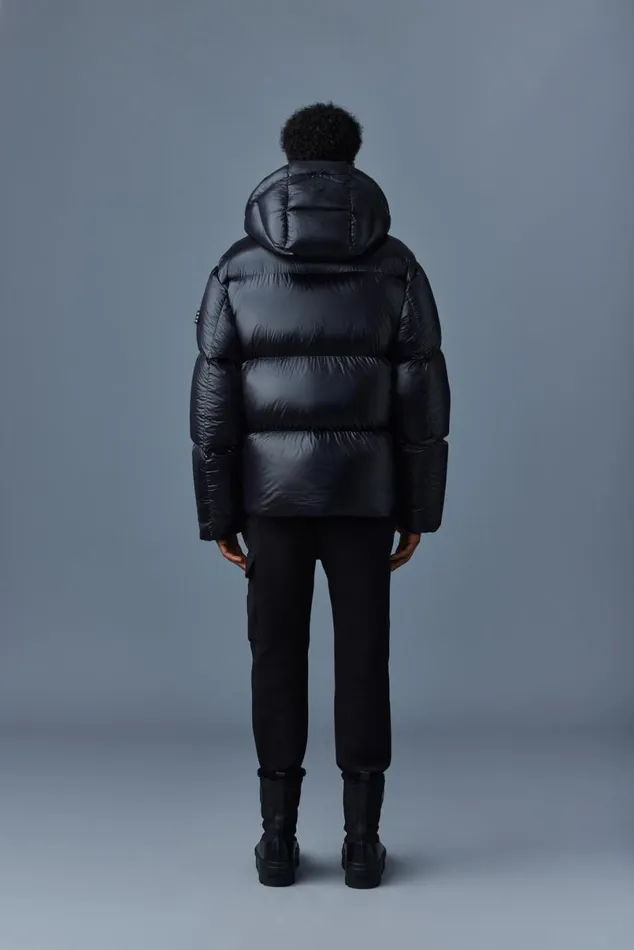 Downs and Parkas Men Mackage KENTZ Lustrous Down Jacket With Hood Black