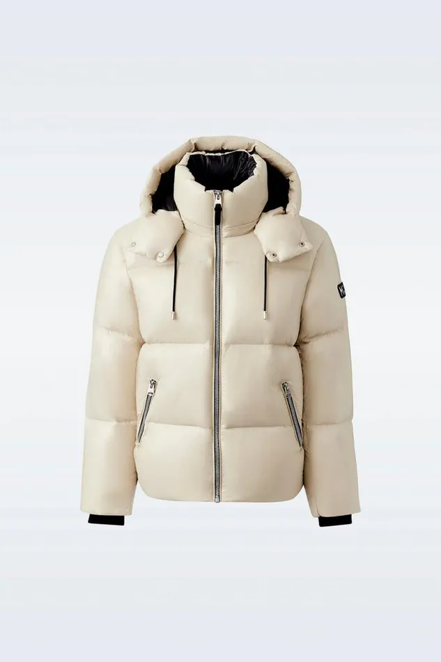 Downs and Parkas Men Mackage KENTZ Lustrous Down Jacket With Hood Black
