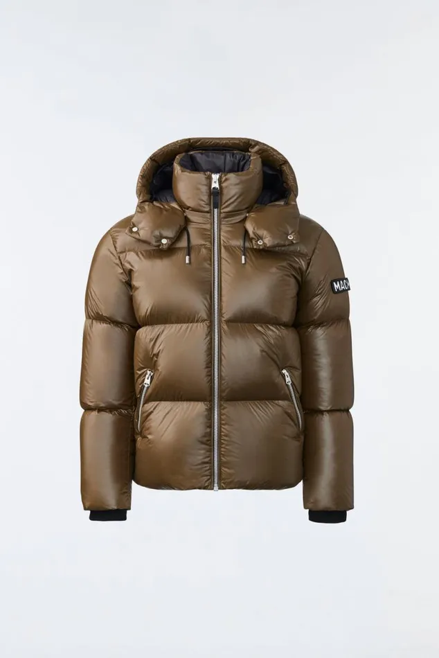 Downs and Parkas Men Mackage KENTZ Lustrous Down Jacket With Hood Black
