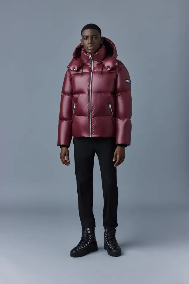 Downs and Parkas Men Mackage KENTZ Lustrous Down Jacket With Hood Black