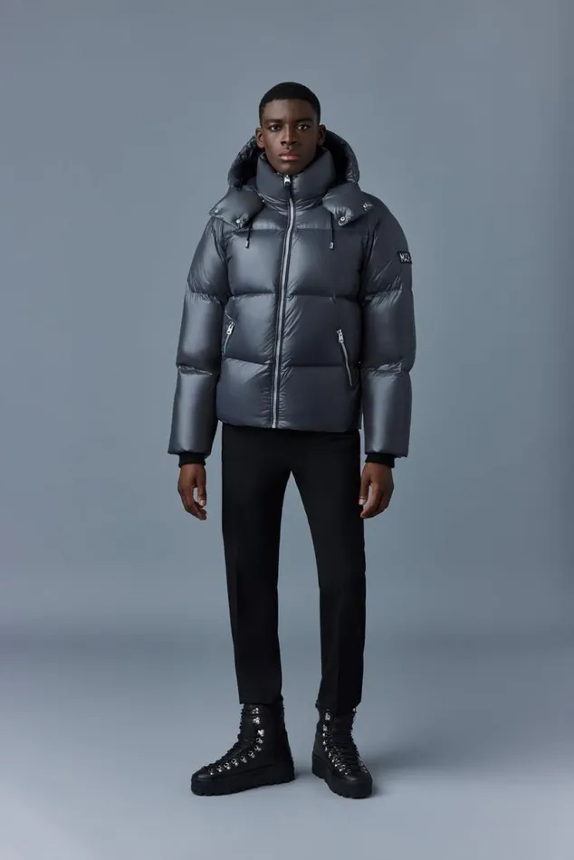 Downs and Parkas Men Mackage KENTZ Lustrous Down Jacket With Hood Black