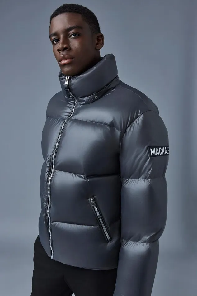 Downs and Parkas Men Mackage KENTZ Lustrous Down Jacket With Hood Black