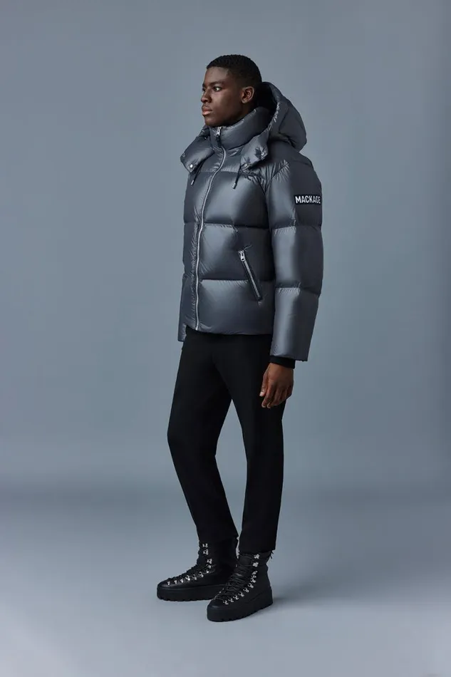 Downs and Parkas Men Mackage KENTZ Lustrous Down Jacket With Hood Black