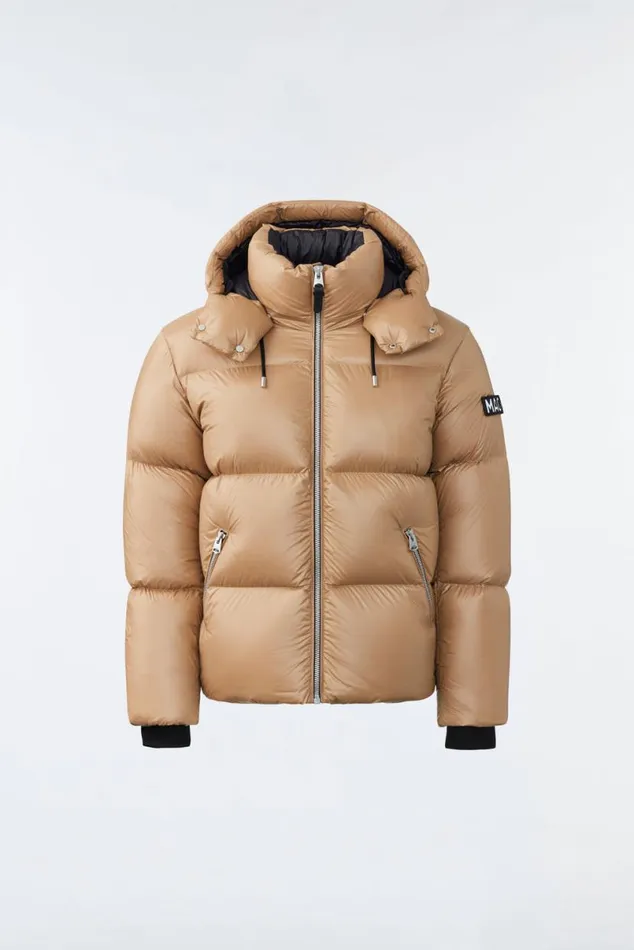 Downs and Parkas Men Mackage KENTZ Lustrous Down Jacket With Hood Black