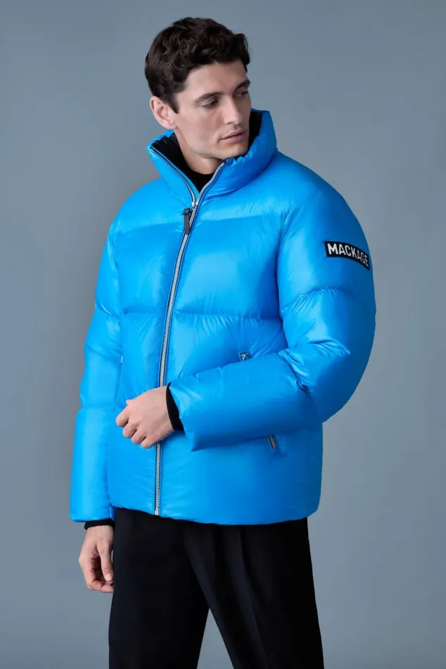 Downs and Parkas Men Mackage KENTZ Lustrous Down Jacket With Hood Black