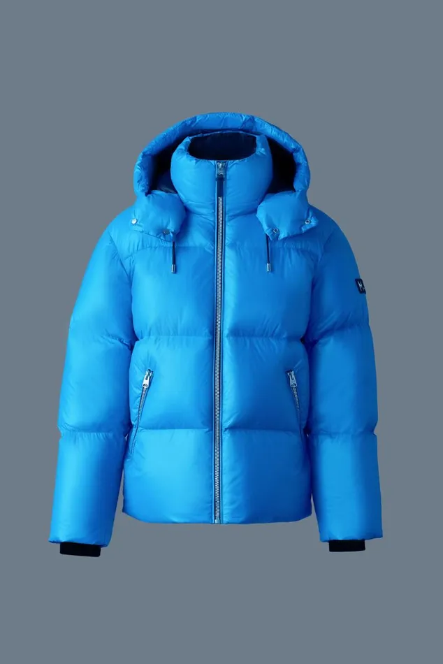 Downs and Parkas Men Mackage KENTZ Lustrous Down Jacket With Hood Black