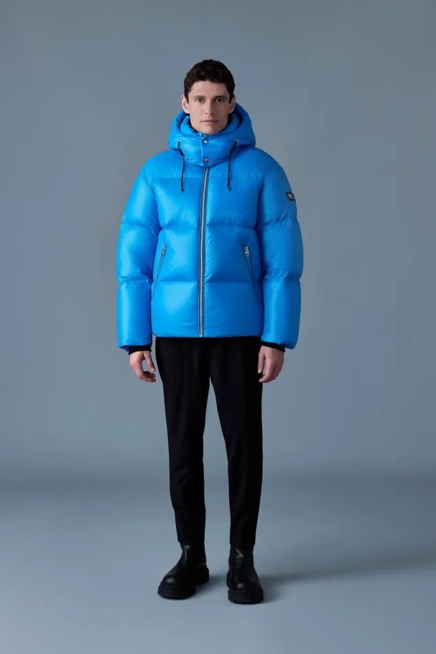 Downs and Parkas Men Mackage KENTZ Lustrous Down Jacket With Hood Black