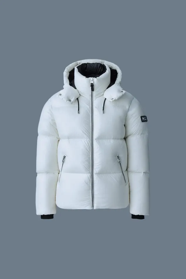 Downs and Parkas Men Mackage KENTZ Lustrous Down Jacket With Hood Black