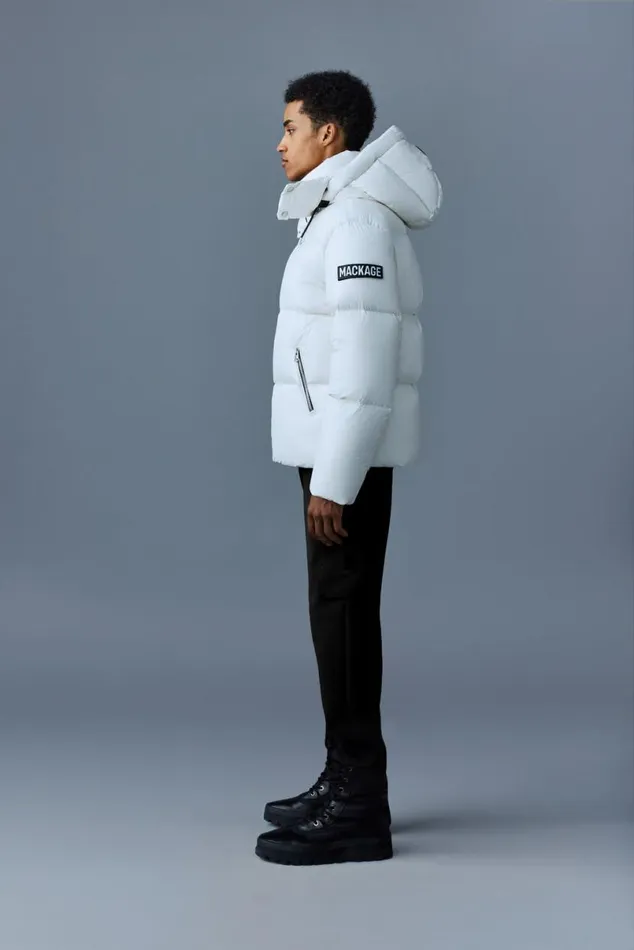 Downs and Parkas Men Mackage KENTZ Lustrous Down Jacket With Hood Black