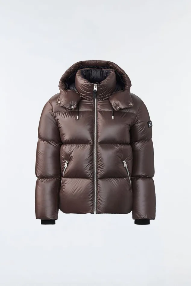 Downs and Parkas Men Mackage KENTZ Lustrous Down Jacket With Hood Black