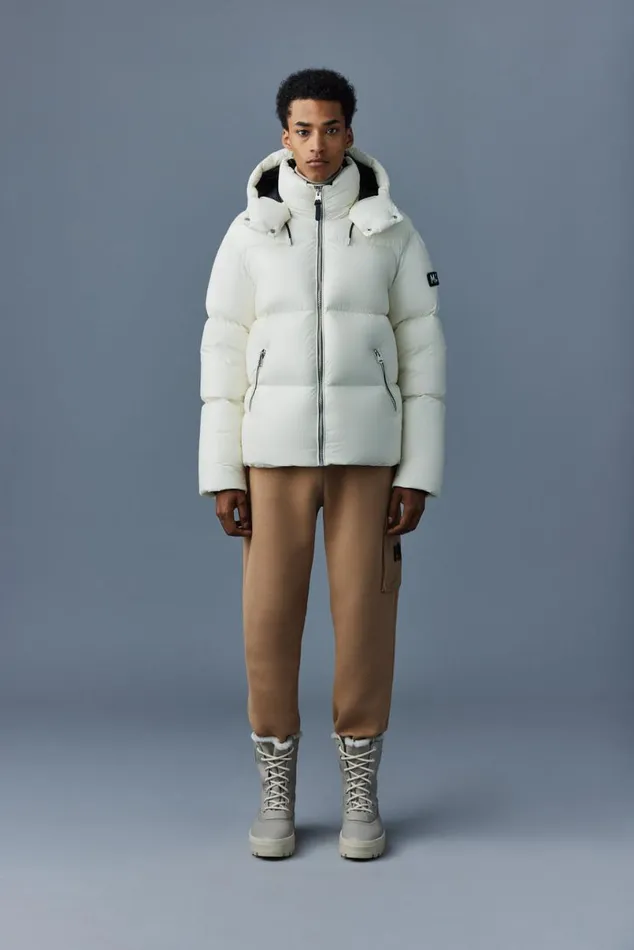 Downs and Parkas Men Mackage KENTZ Lustrous Down Jacket With Hood Black