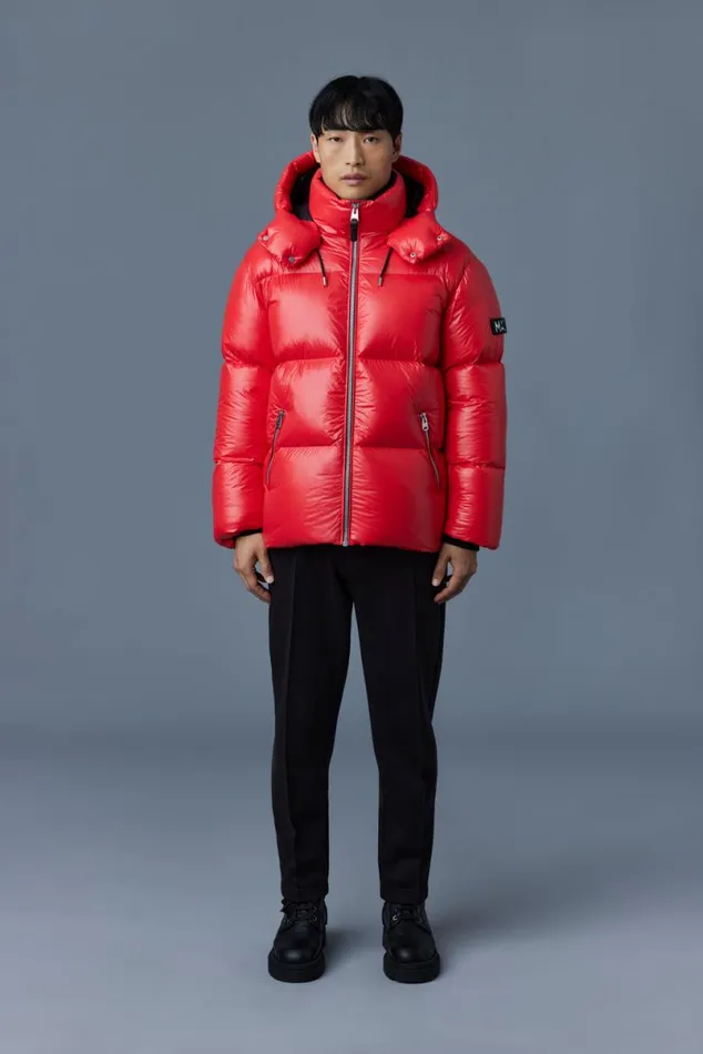 Downs and Parkas Men Mackage KENTZ Lustrous Down Jacket With Hood Black