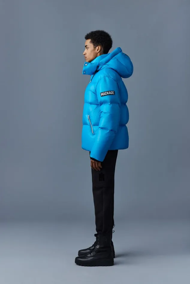 Downs and Parkas Men Mackage KENTZ Lustrous Down Jacket With Hood Black