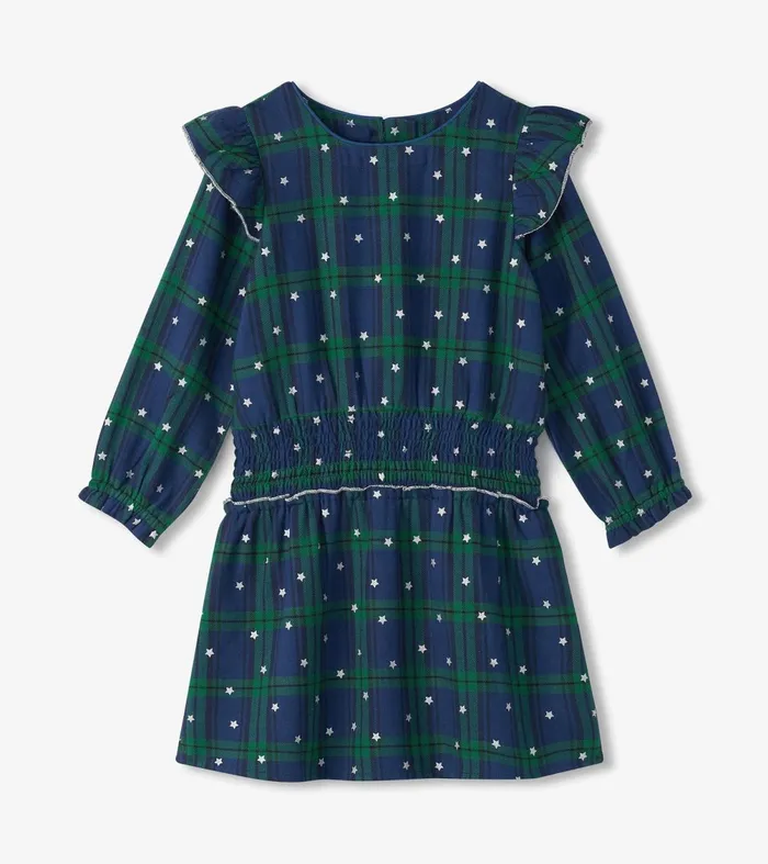 Dresses Girls Hatley Girls Blackwatch Plaid Smocked Waist Dress