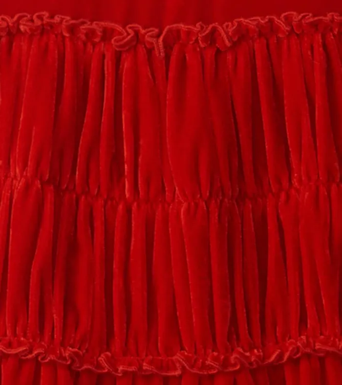 Dresses Girls Hatley Girls Red Velvet Smocked Panel Dress