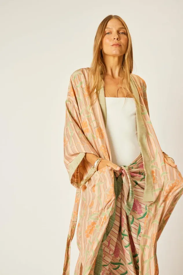 Dresses Shop Natalie Martin DIANE LONG ROBE Chamomile Apricot