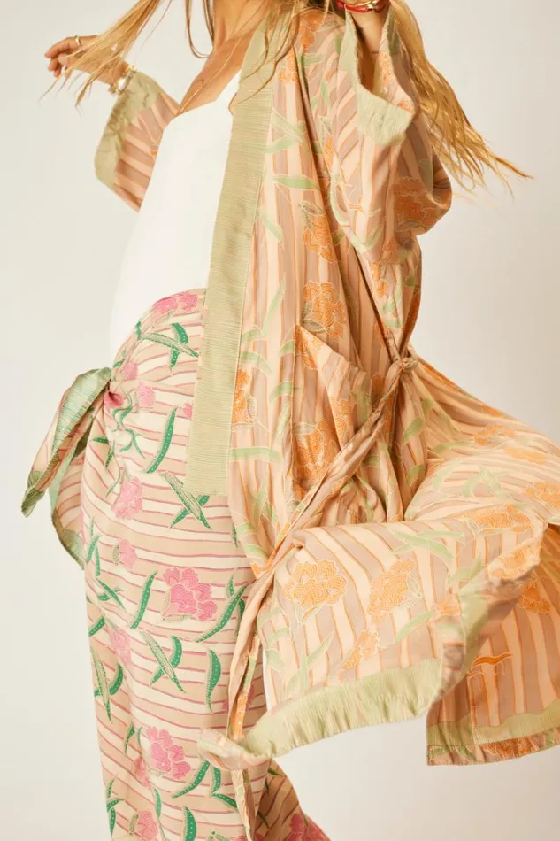 Dresses Shop Natalie Martin DIANE LONG ROBE Chamomile Apricot