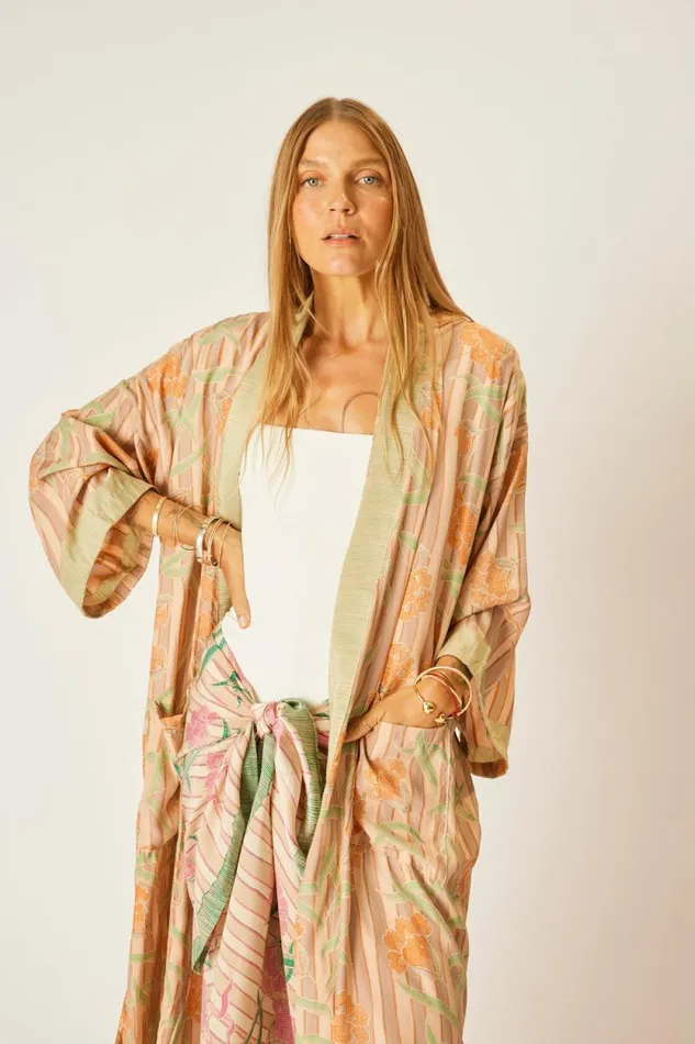 Dresses Shop Natalie Martin DIANE LONG ROBE Chamomile Apricot