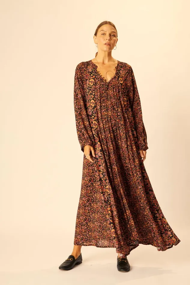 Dresses Shop Natalie Martin FIORE MAXI Petite Fleur Noire