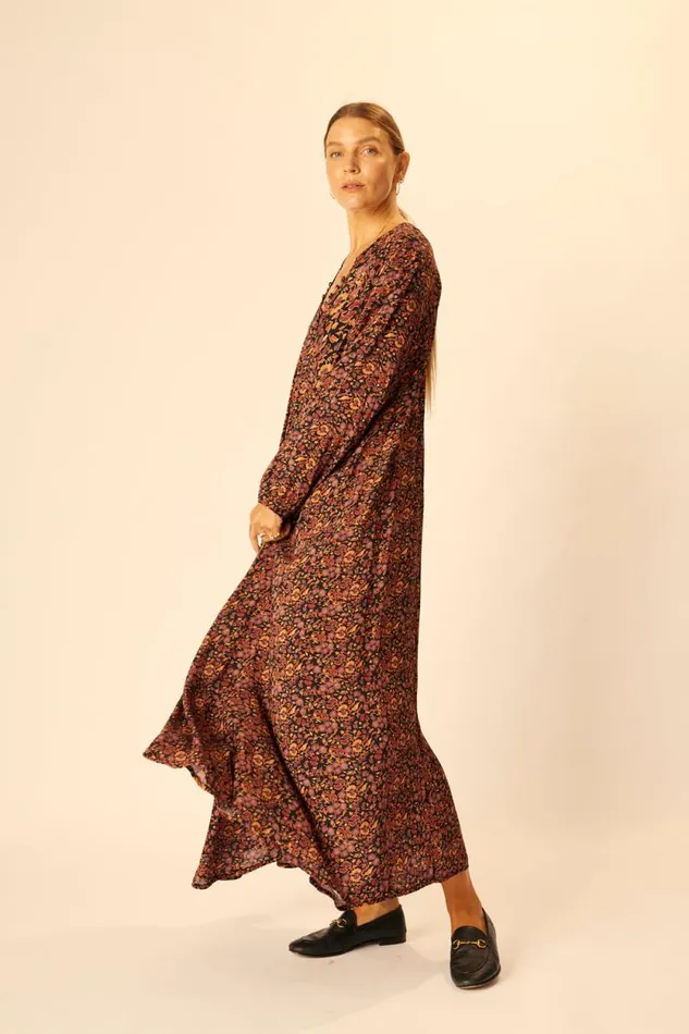 Dresses Shop Natalie Martin FIORE MAXI Petite Fleur Noire