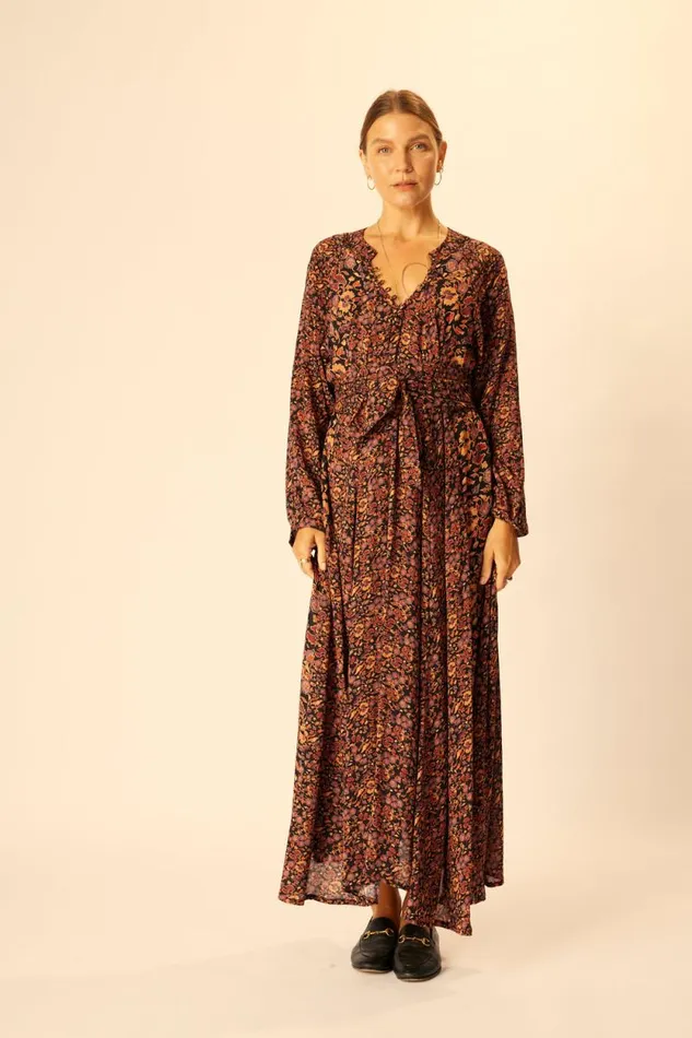 Dresses Shop Natalie Martin FIORE MAXI Petite Fleur Noire