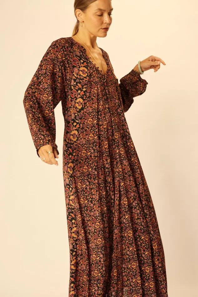 Dresses Shop Natalie Martin FIORE MAXI Petite Fleur Noire