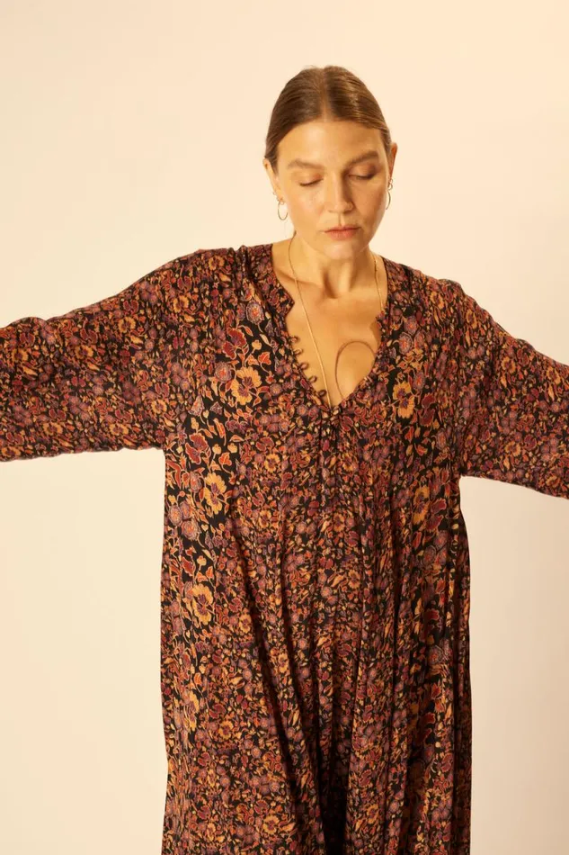Dresses Shop Natalie Martin FIORE MAXI Petite Fleur Noire