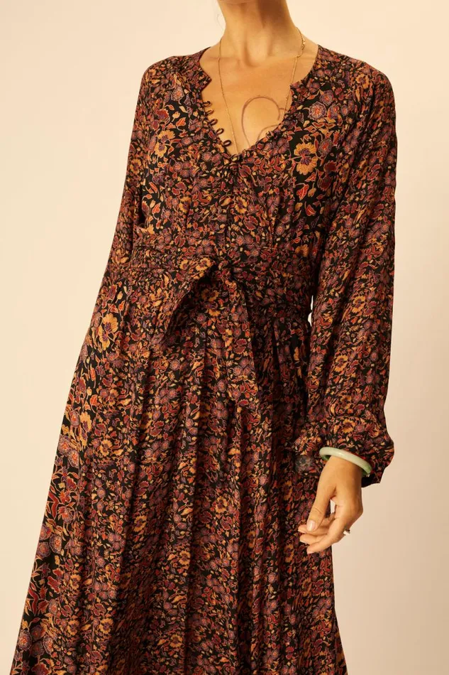 Dresses Shop Natalie Martin FIORE MAXI Petite Fleur Noire