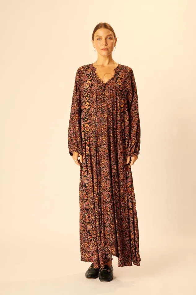 Dresses Shop Natalie Martin FIORE MAXI Petite Fleur Noire