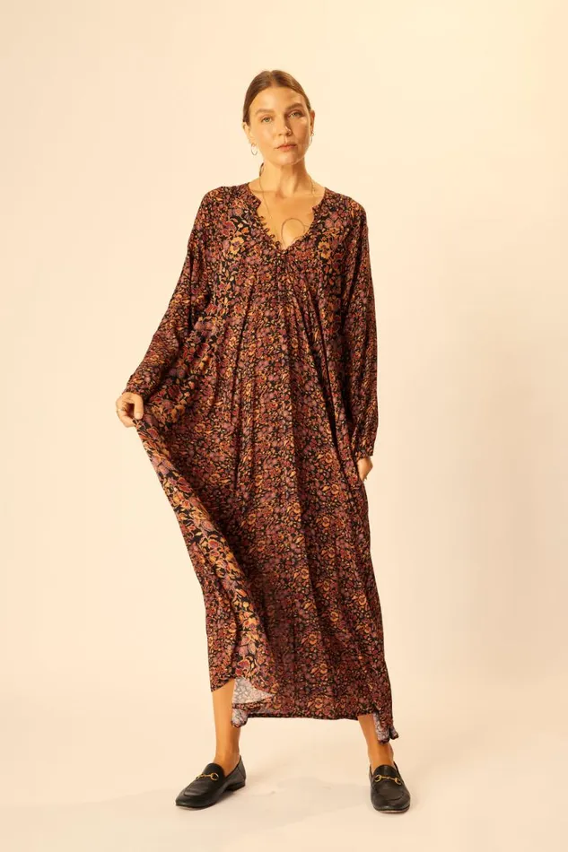 Dresses Shop Natalie Martin FIORE MAXI Petite Fleur Noire