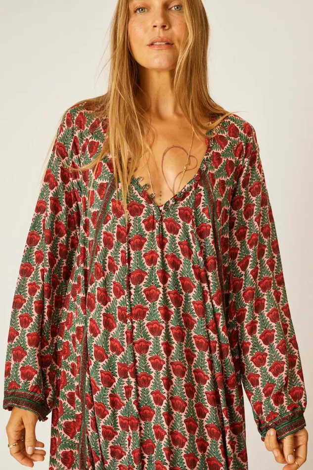 Dresses Shop Natalie Martin FIORE SHORT DRESS Tulip Print Venetian Red