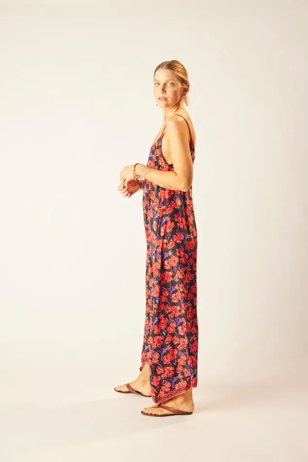 Dresses Shop Natalie Martin HEATHER MAXI Silk Watercolor Print Onyx