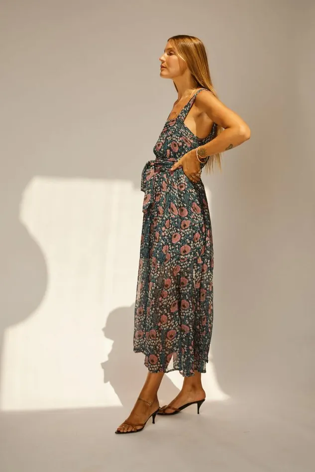 Dresses Shop Natalie Martin JASMINE MAXI Vintage Flowers Indigo