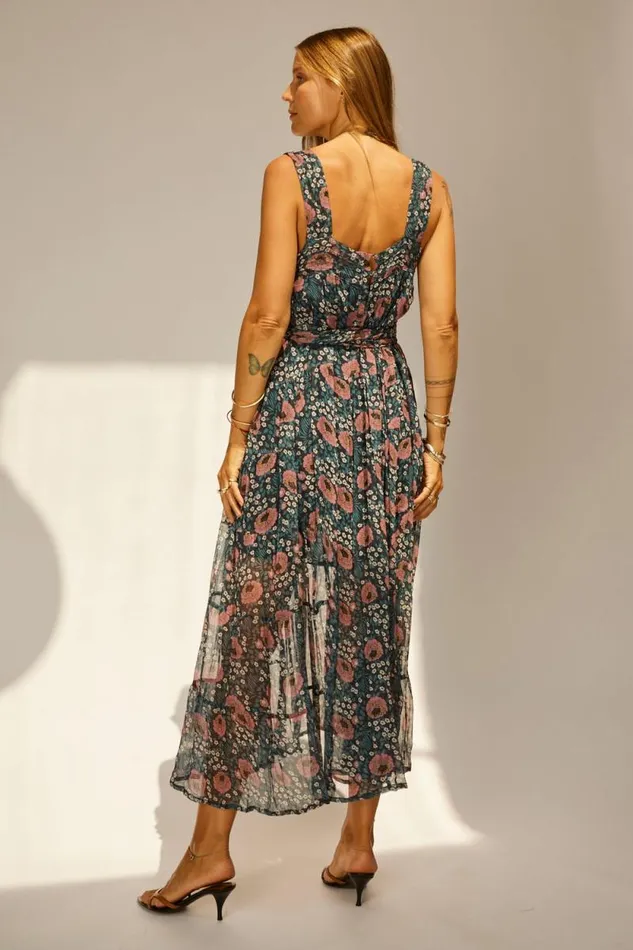 Dresses Shop Natalie Martin JASMINE MAXI Vintage Flowers Indigo