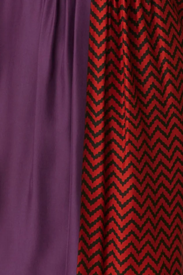Dresses Shop Natalie Martin KATE LONG SLEEVE MAXI Block Zigzag Aubergine
