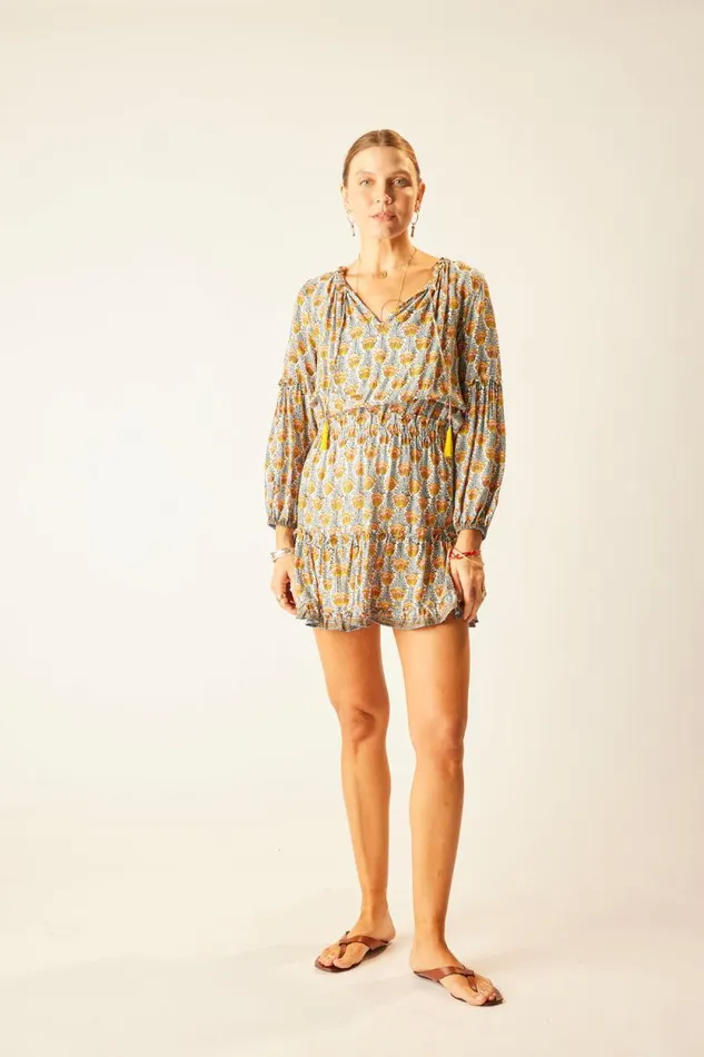 Dresses Shop Natalie Martin MAGGIE DRESS Tulip Print French Blue