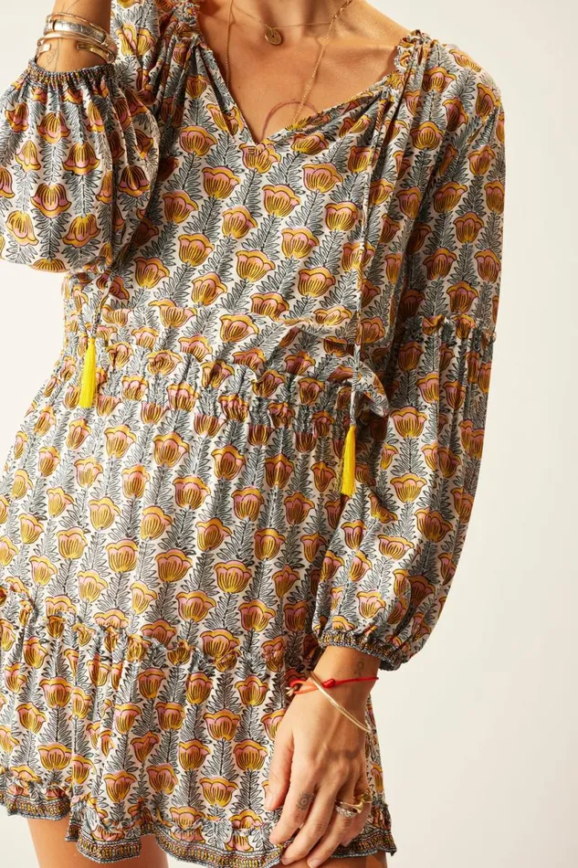Dresses Shop Natalie Martin MAGGIE DRESS Tulip Print French Blue