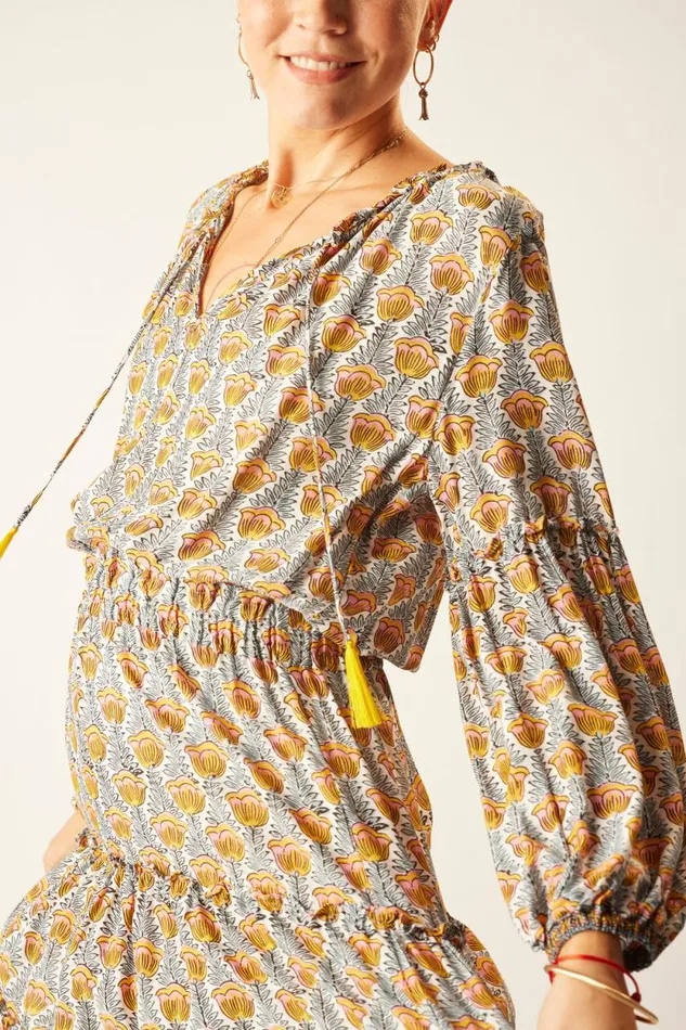 Dresses Shop Natalie Martin MAGGIE DRESS Tulip Print French Blue