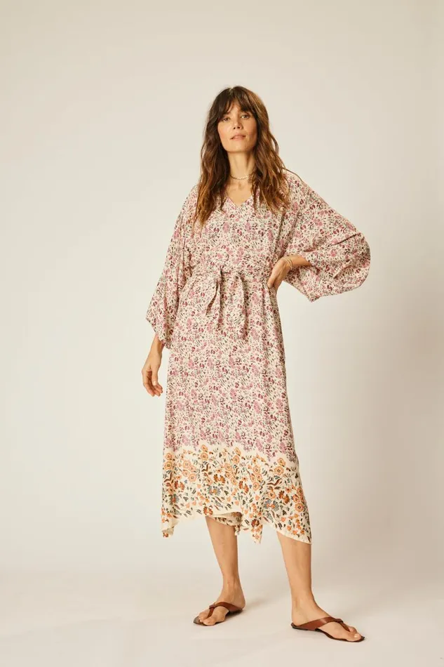 Dresses Shop Natalie Martin MARIN DRESS WITH SASH Petite Fleur Rose