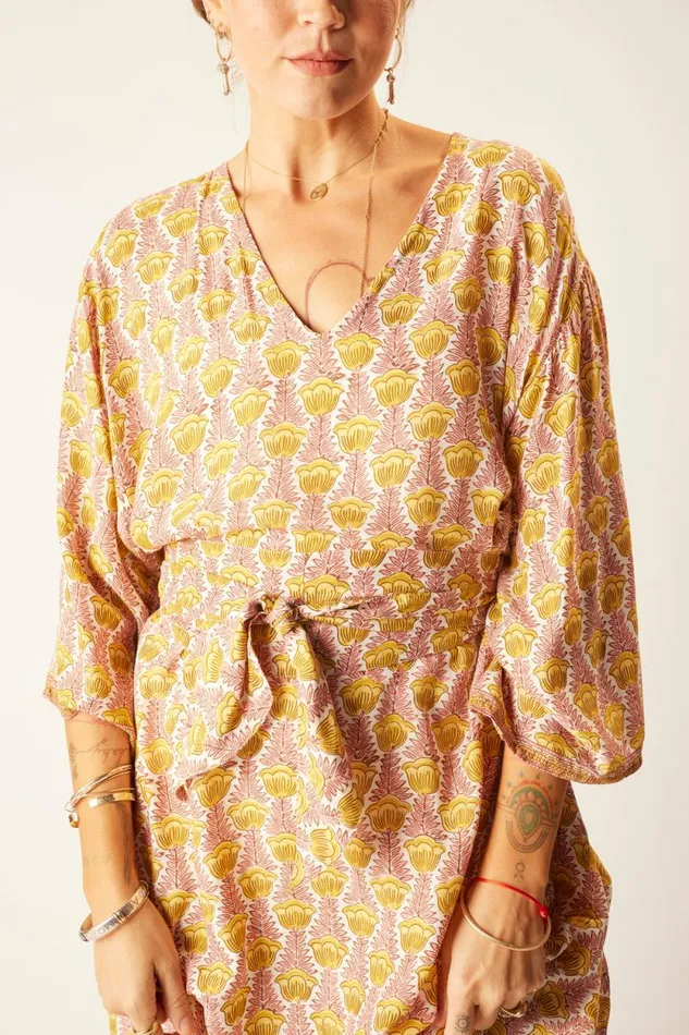 Dresses Shop Natalie Martin MARIN DRESS WITH SASH Tulip Bahamas Pink