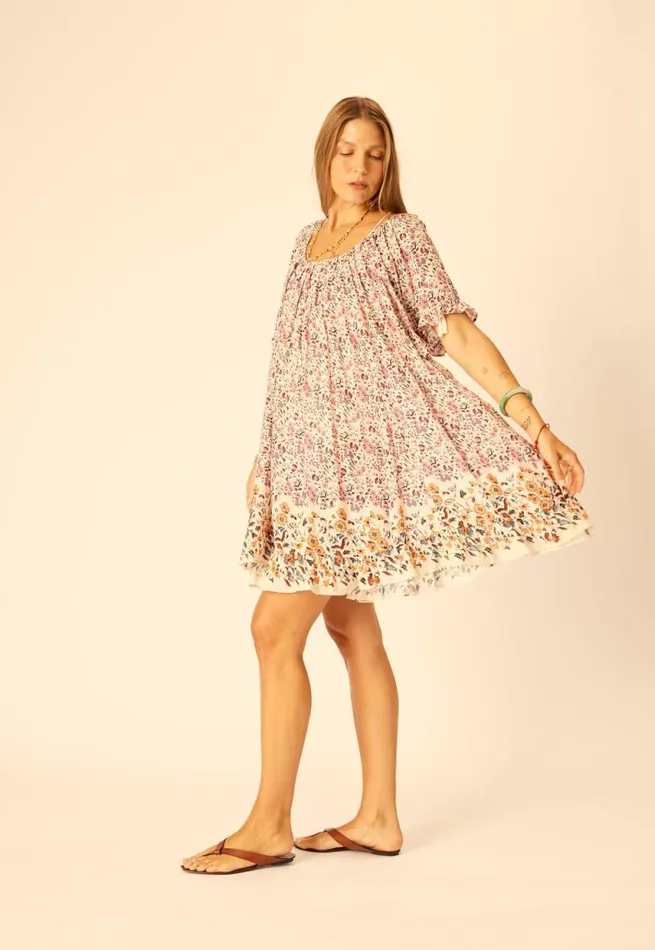 Dresses Shop Natalie Martin MARINA DRESS Petite Fleur Aubergine
