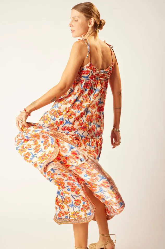 Dresses Shop Natalie Martin MELANIE DRESS Silk Watercolor Clementine