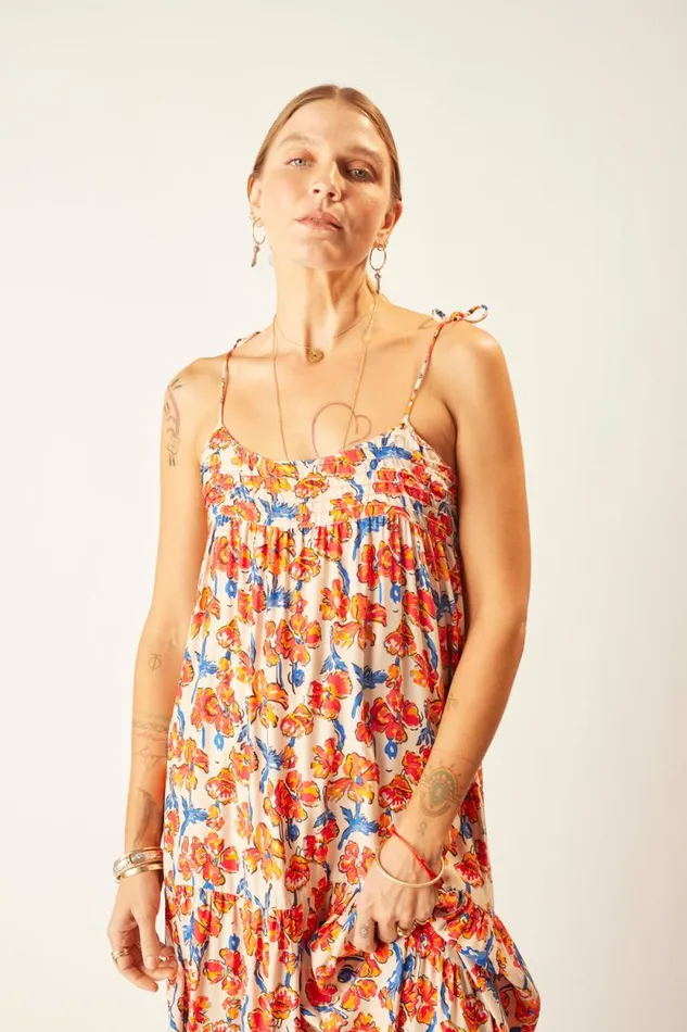 Dresses Shop Natalie Martin MELANIE DRESS Silk Watercolor Clementine